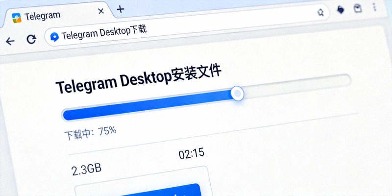 浏览器正在下载Telegram Desktop安装文件的进度截图