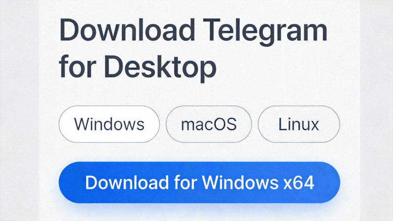 Telegram Desktop官方网站下载页面截图，显示下载按钮和系统选择
