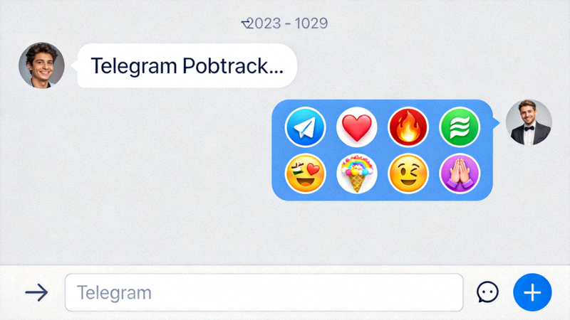 Telegram Desktop 快速反应功能在消息旁的显示界面截图